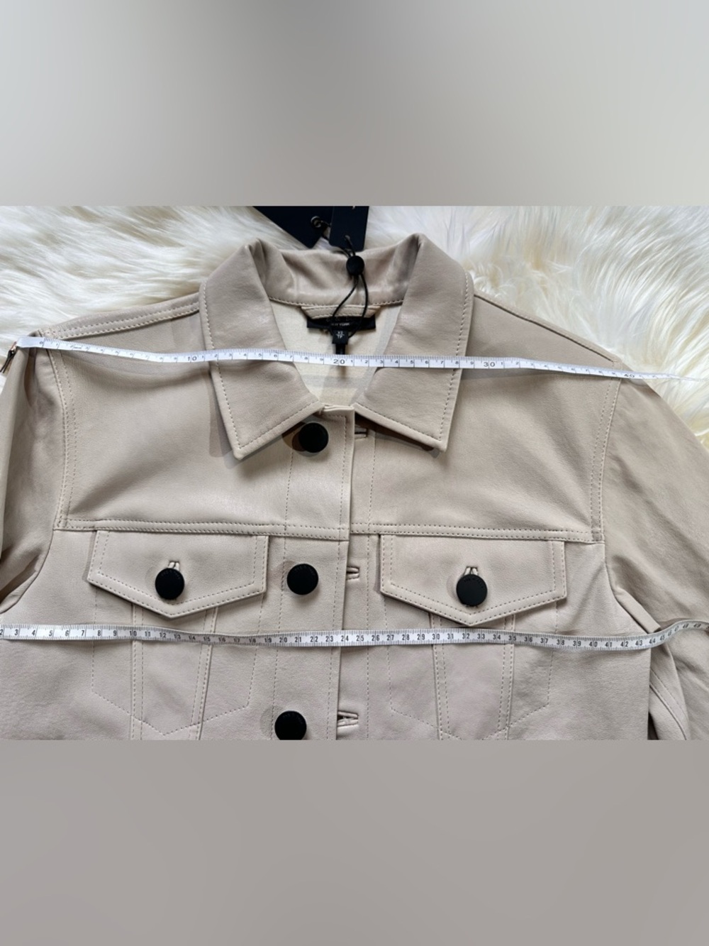 Rag & Bone Debbie Leather Jacket XS | Stone Beige Lamb Leather | NWT - Picture 6 of 11